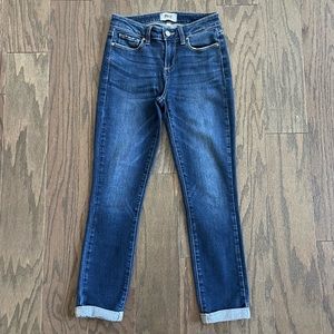 Paige Kylie Crop Dark Wash Cuffed Jeans